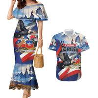 Personalized Chile Independence Day 18th September Couples Matching Mermaid Dress and Hawaiian Shirt Andean Condor Flying - Wonder Print Shop
