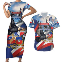 Personalized Chile Independence Day 18th September Couples Matching Short Sleeve Bodycon Dress and Hawaiian Shirt Andean Condor Flying - Wonder Print Shop