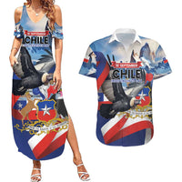 Personalized Chile Independence Day 18th September Couples Matching Summer Maxi Dress and Hawaiian Shirt Andean Condor Flying - Wonder Print Shop