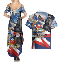 Personalized Chile Independence Day 18th September Couples Matching Summer Maxi Dress and Hawaiian Shirt Andean Condor Flying - Wonder Print Shop