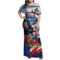 Personalized Chile Independence Day 18th September Family Matching Off Shoulder Maxi Dress and Hawaiian Shirt Andean Condor Flying - Wonder Print Shop