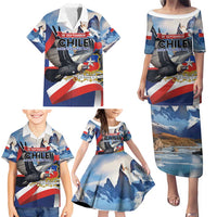 Personalized Chile Independence Day 18th September Family Matching Puletasi and Hawaiian Shirt Andean Condor Flying - Wonder Print Shop