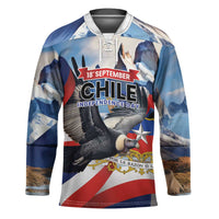 Personalized Chile Independence Day 18th September Hockey Jersey Andean Condor Flying - Wonder Print Shop