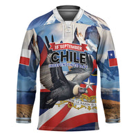 Personalized Chile Independence Day 18th September Hockey Jersey Andean Condor Flying - Wonder Print Shop