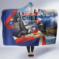 Chile Independence Day 18th September Hooded Blanket Andean Condor Flying - Wonder Print Shop