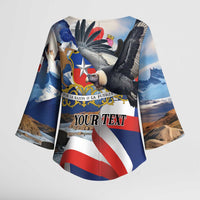 Personalized Chile Independence Day 18th September Kimono Sleeve Blouse Andean Condor Flying - Wonder Print Shop