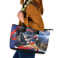 Chile Independence Day 18th September Leather Tote Bag Andean Condor Flying - Wonder Print Shop