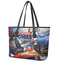 Chile Independence Day 18th September Leather Tote Bag Andean Condor Flying - Wonder Print Shop