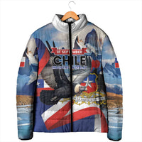 Personalized Chile Independence Day 18th September Padded Jacket Andean Condor Flying - Wonder Print Shop