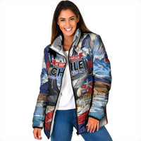 Personalized Chile Independence Day 18th September Padded Jacket Andean Condor Flying - Wonder Print Shop