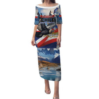 Personalized Chile Independence Day 18th September Puletasi Andean Condor Flying - Wonder Print Shop