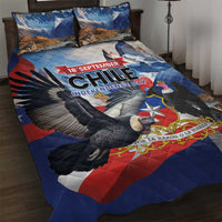 Chile Independence Day 18th September Quilt Bed Set Andean Condor Flying - Wonder Print Shop