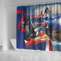 Chile Independence Day 18th September Shower Curtain Andean Condor Flying - Wonder Print Shop