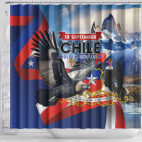 Chile Independence Day 18th September Shower Curtain Andean Condor Flying - Wonder Print Shop