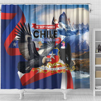 Chile Independence Day 18th September Shower Curtain Andean Condor Flying - Wonder Print Shop