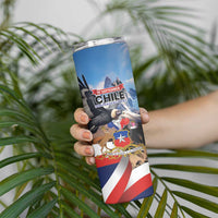 Personalized Chile Independence Day 18th September Skinny Tumbler Andean Condor Flying - Wonder Print Shop