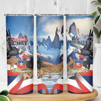 Personalized Chile Independence Day 18th September Skinny Tumbler Andean Condor Flying - Wonder Print Shop