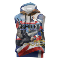 Personalized Chile Independence Day 18th September Sleeveless Hoodie Andean Condor Flying - Wonder Print Shop