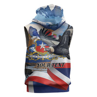 Personalized Chile Independence Day 18th September Sleeveless Hoodie Andean Condor Flying - Wonder Print Shop