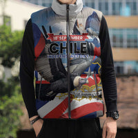 Personalized Chile Independence Day 18th September Sleeveless Puffer Jacket Andean Condor Flying - Wonder Print Shop