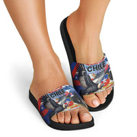 Chile Independence Day 18th September Slide Sandals Andean Condor Flying - Wonder Print Shop