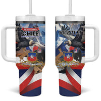 Personalized Chile Independence Day 18th September Tumbler With Handle Andean Condor Flying - Wonder Print Shop