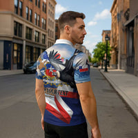 Personalized Chile Independence Day 18th September Zipper Polo Shirt Andean Condor Flying - Wonder Print Shop