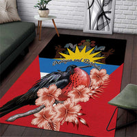 Antigua and Barbuda Area Rug Magnificent Frigatebird Hibiscus - Wonder Print Shop