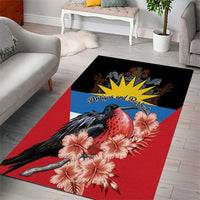 Antigua and Barbuda Area Rug Magnificent Frigatebird Hibiscus - Wonder Print Shop