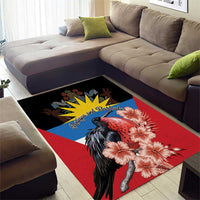 Antigua and Barbuda Area Rug Magnificent Frigatebird Hibiscus - Wonder Print Shop