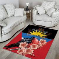 Antigua and Barbuda Area Rug Magnificent Frigatebird Hibiscus - Wonder Print Shop