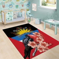 Antigua and Barbuda Area Rug Magnificent Frigatebird Hibiscus - Wonder Print Shop