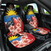 Antigua and Barbuda Car Seat Cover Magnificent Frigatebird Hibiscus - Wonder Print Shop