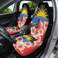 Antigua and Barbuda Car Seat Cover Magnificent Frigatebird Hibiscus - Wonder Print Shop