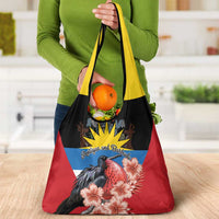 Antigua and Barbuda Grocery Bag Magnificent Frigatebird Hibiscus