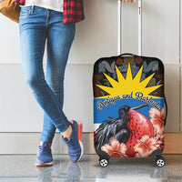 Antigua and Barbuda Luggage Cover Magnificent Frigatebird Hibiscus - Wonder Print Shop