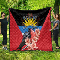 Antigua and Barbuda Quilt Magnificent Frigatebird Hibiscus - Wonder Print Shop