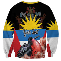 Personalized Antigua and Barbuda Sweatshirt Magnificent Frigatebird Hibiscus - Wonder Print Shop