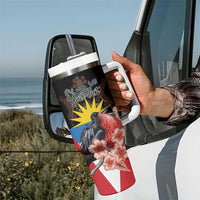 Personalized Antigua and Barbuda Tumbler With Handle Magnificent Frigatebird Hibiscus - Wonder Print Shop