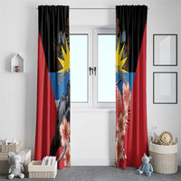 Antigua and Barbuda Window Curtain Magnificent Frigatebird Hibiscus - Wonder Print Shop