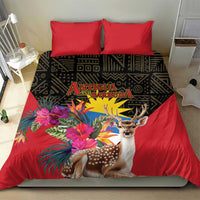 Antigua and Barbuda Bedding Set Fallow Deer Tropical Bouquet - Wonder Print Shop