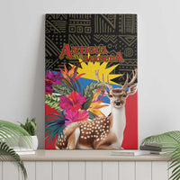 Antigua and Barbuda Canvas Wall Art Fallow Deer Tropical Bouquet - Wonder Print Shop