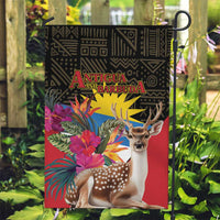 Antigua and Barbuda Garden Flag Fallow Deer Tropical Bouquet - Wonder Print Shop