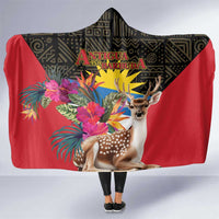 Antigua and Barbuda Hooded Blanket Fallow Deer Tropical Bouquet