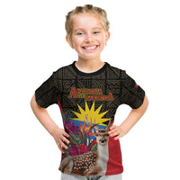 Personalized Antigua and Barbuda Kid T Shirt Fallow Deer Tropical Bouquet - Wonder Print Shop