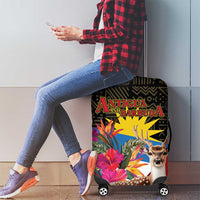 Antigua and Barbuda Luggage Cover Fallow Deer Tropical Bouquet - Wonder Print Shop