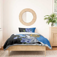 Estonia Bedding Set Grey Wolf Cyanus Flowers - Wonder Print Shop