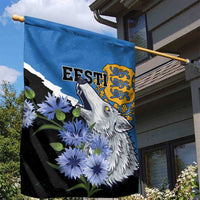 Estonia Garden Flag Grey Wolf Cyanus Flowers - Wonder Print Shop