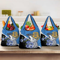 Estonia Grocery Bag Grey Wolf Cyanus Flowers