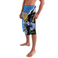 Personalised Estonia Lavalava Grey Wolf Cyanus Flowers - Wonder Print Shop